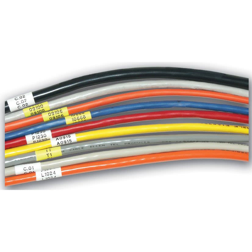 Thomas & Betts E-Z Code® EZ-WN12 EZL High Performance Wire Marker Label, 1/2 in W, White, Nylon